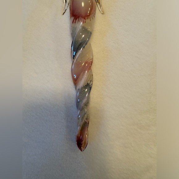 Vintage Rare 8” Glass Icicle Angel Christmas Ornament With Angel Top - Picture 4 of 10